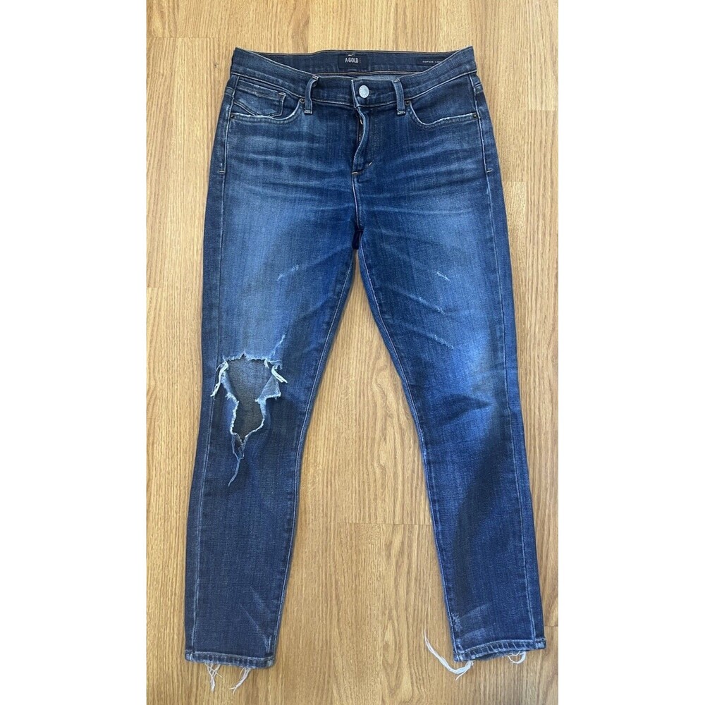 Agolde Mid Rise Distressed Sofie Crop Skinny Jeans Size 26